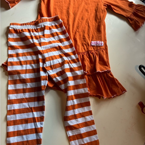 Orange and White Striped Kids Matching Set - Picture 1 of 1